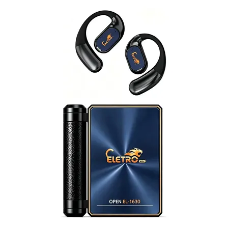 Eletro Mex El-1630 Fones De Ouvido Fones Bluetooth Com Design Dobrável Duplo, Isolamento De Ruído 145h De Reprodução, Fones Sem Fio Bluetooth 6.0, Ipx5 À Prova Dágua E Suor Preto