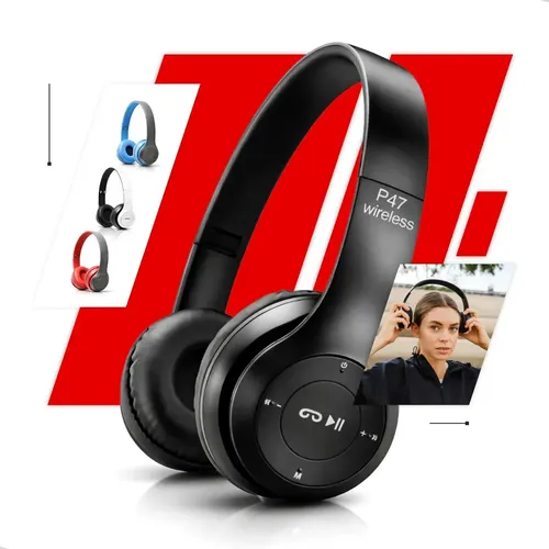 Fone De Ouvido Bluetooth Sem Fio Headset Regulável Corrida Treino Academia Entrada P2 Mp3 Para Smartphone Pc Desktop Over-ear Cowin - Preto