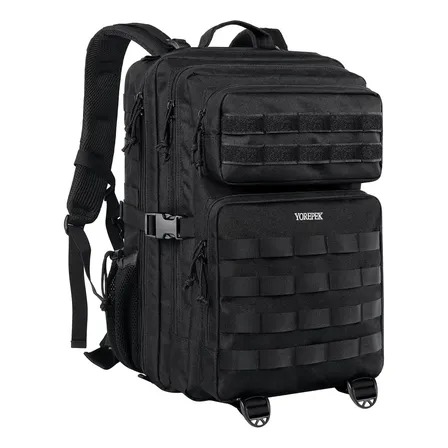 Mochila Tática Militar 45l Impermeável Reforçada Masculina Grande Para Viagem Camping Caça Pesca Airsoft Exército Yorepek Preta Preto