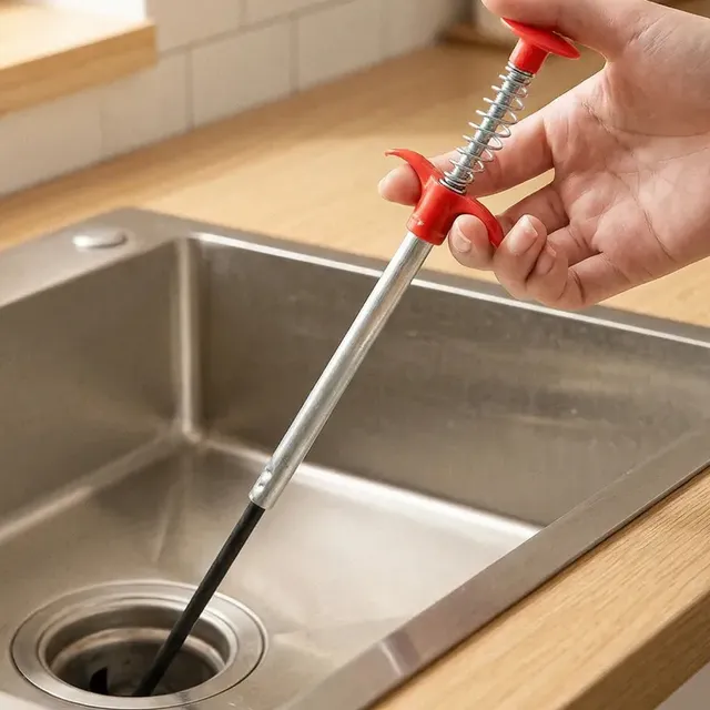 Desentupidor Cano Cozinha Pia Ralo Vaso Cabo Pegador de Objetos Garra Flexível 95cm DOR BLOCK