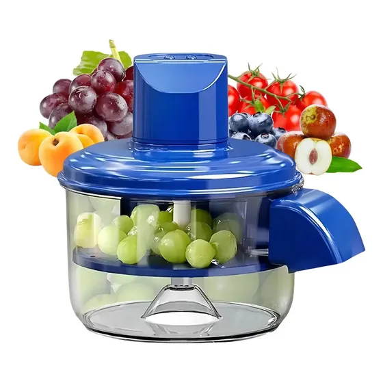Descascador De Alho Eletrico Descasca Frutas Pequenas Azul