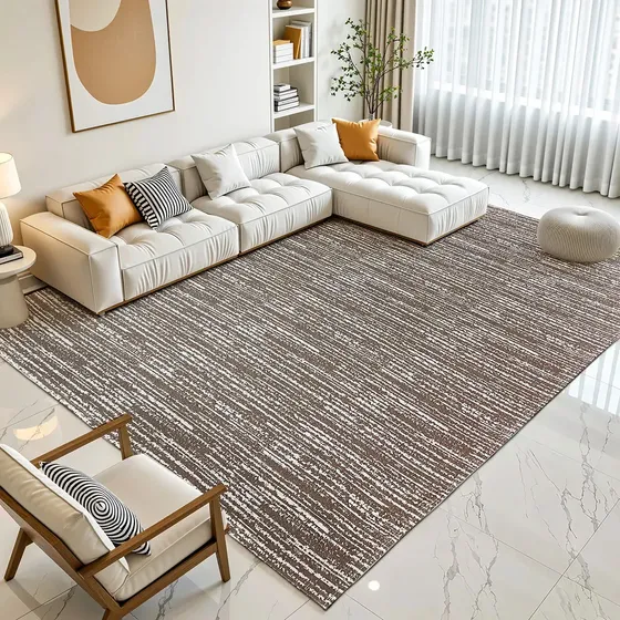 Tapete Jacquard Moderno para Sala, Quarto e Escritório - Marrom 2,50x3,00 m