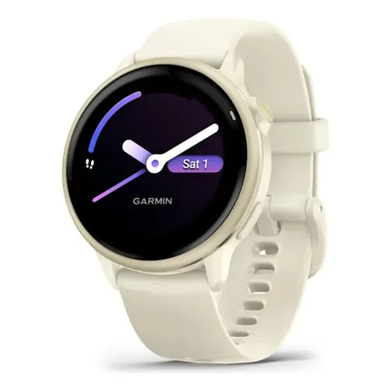 Relógio Garmin Vívoactive6 Monitor Cardíaco De Pulso E Gps Branco Esportivo
