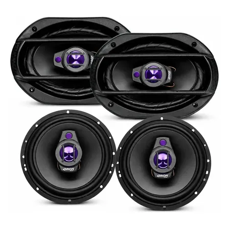 Kit 4 Alto Falante Porta E Mala 6 Pol + 6x9 400w Triaxial Portas E Porta Malas Tampão Traseiro