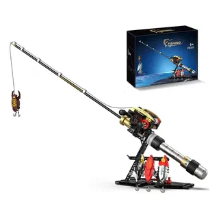 Brastoy Blocos de Construção Mecânicos Vara de Pesca Montável Simulação Real com Engrenagens Kit Blocos Técnicos Educativos Brinquedo Criativo Presente para Crianças a partir de 6 Anos