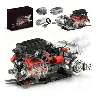 Brastoy Bloco De Montar Construção Motor V8 Funcional 1610 Peças-dk158