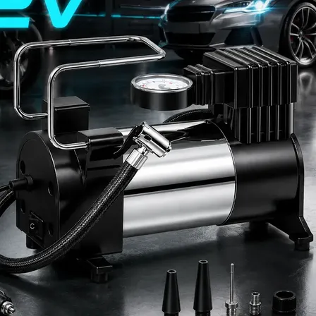 Compressor De Ar Mini 12v Digital Para Pneus De Carro, Moto, Bicicleta E Caminhão Com Tela Led Portátil