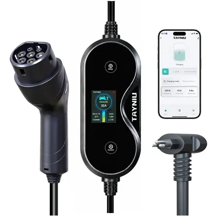 Carregador Veicular Portátil Inteligente 3,5kw Tipo 2 Wifi App Tuya 5m 16a