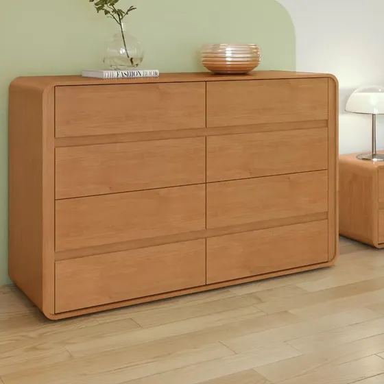 Cômoda Móveis Lopas Easy Like 8 Gavetas De Mdf Amêndoa Clean Marrom-claro