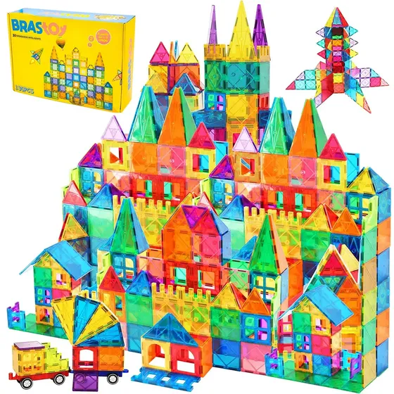 Blocos De Montar Magnéticos Infantil 130 Peças