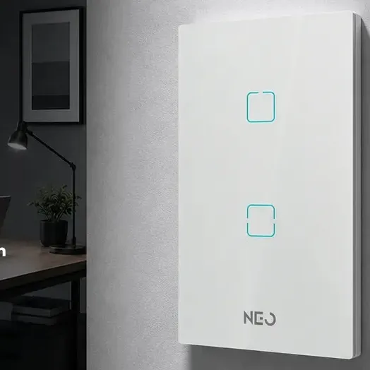 Interruptor Inteligente Zigbee Alexa google 2 Botões 4x2 Bivolt Branco Cod: 291990509 Neo Avant