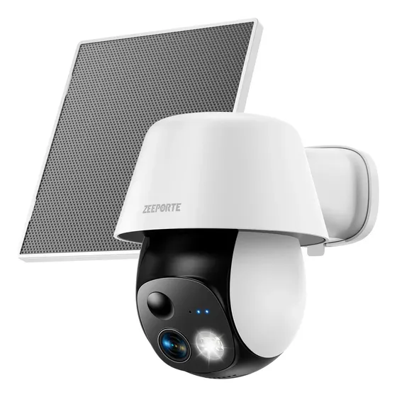 Câmera De Segurança Solar Wifi 2k Externa 360° Pan/tilt Com Ia, Detector De Movimento, Luz, Áudio Bidirecional, Sirene, Ip65, Sd/nuvem