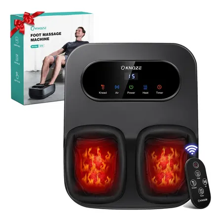Massageador De Pes Eletrico Portatil Com Aquecimento E Controle Remoto Para Relaxamento Pés E Pernas Shiatsu Profissional Preto