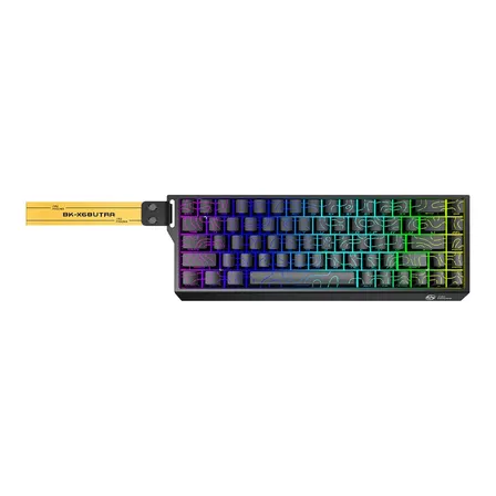 Teclado Sem Fio Gamer Magnético Rapid Trigger 0,01mm 8000hz Rgb Fire Phoenix Bk-x68 Preto Black Contour Inglês Uk