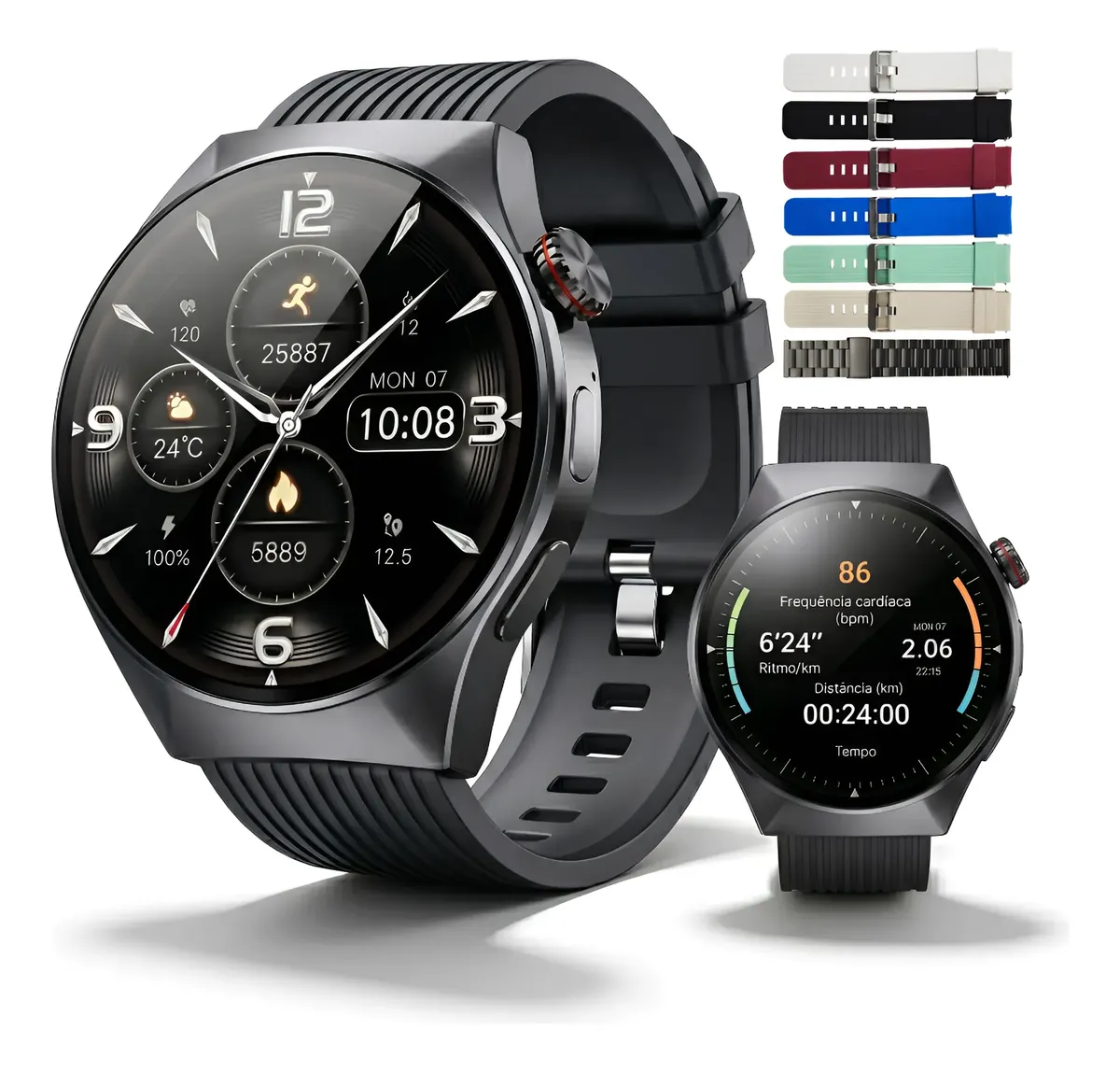 Relógios Inteligentes X5 Pro Amoled 1.53 Chatgpt 7 Pulseiras