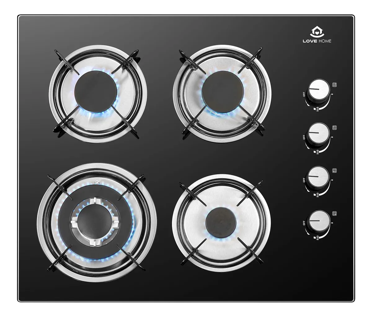 Cooktop A Gás 4 Bocas Com Queimador Ultra Chama, Preto Preto 127/220v