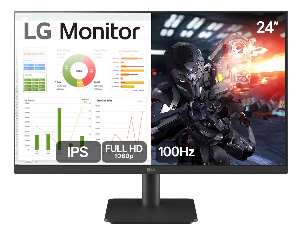 Monitor Gamer LG 24ms500 24 Ips Full Hd 100hz Hdmi Preto Preto 127/220v