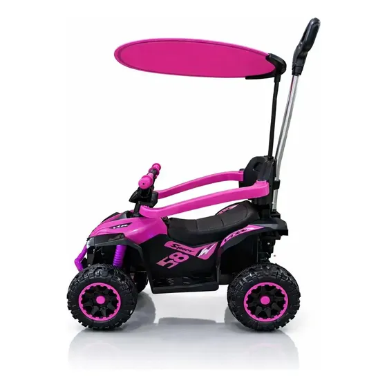 Motoca De Passeio Infantil C/ Empurrador Haste Direcionável + Motor Elétrica 6v Cor Rosa Thundertoys