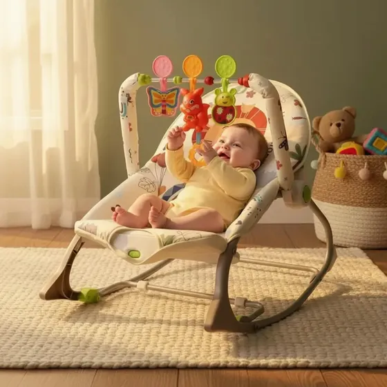 Cadeira De Descanso E Balanço Para Bebê Vibratória Musical Cinza Leão