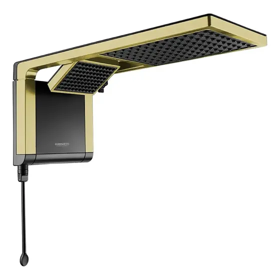 Chuveiro Lorenzetti Acqua Ultra Duo Matte Gold - Luxo Cor Dourado Mate Black Gold Potência 6.8 Kw