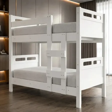 Beliche Solteiro Art Panta Branco Transformável Como Duas Camas Moderna Com Escada e Estrutura Reforçada