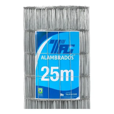 Tela Soldada Tag Malha 5x10cm Fio 1,60mm - Rl 25x1,2m