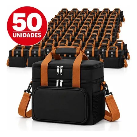 Kit 50 Bolsas Térmicas Tche Amo 13.5 L Com Alça, Para Marmita e Lancheira