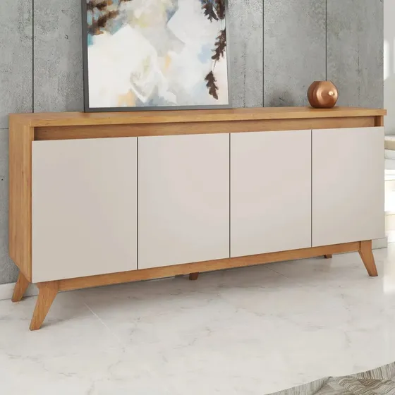 Buffet Aparador 4 Portas Mdp/mdf Mel Off White 156cm Dg