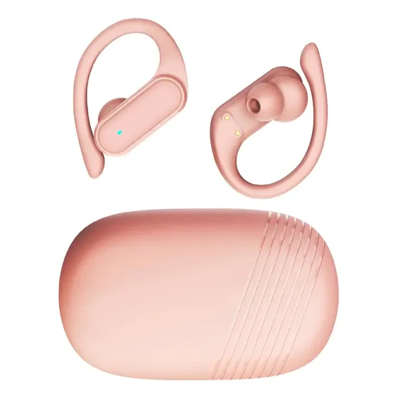 Fone Sem Fio Bluetooth Esportivo Gancho Orelha Corrida Gym Cor Nude