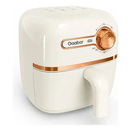Mini Air Fryer Gaabor Fritadeira Elétrica S/ Óleo 1,4l 900w Cor Off-white E Rose Gold