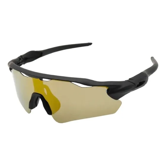 Óculos Esportivos Ciclismo Corrida Bike Uv400 Polarizado Preto / Dourado Espelhado