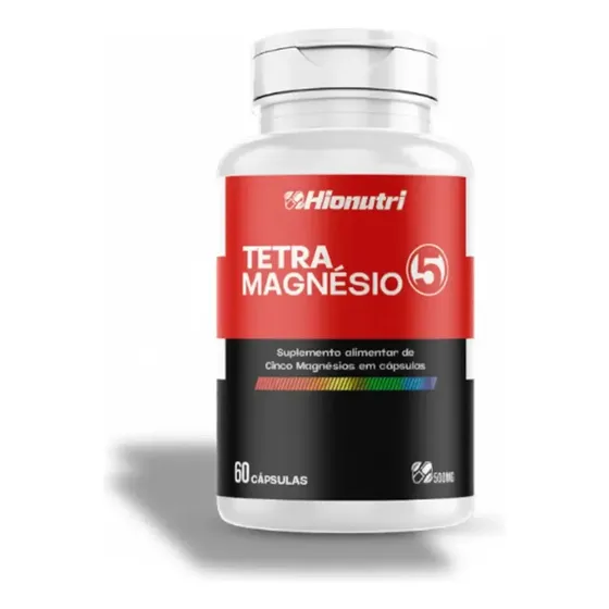 Magnésio Tetra 4 em 1 Hionutri com Treonato, Dimalato, Quelato e Cloreto – 60 Cápsulas Sem Sabor