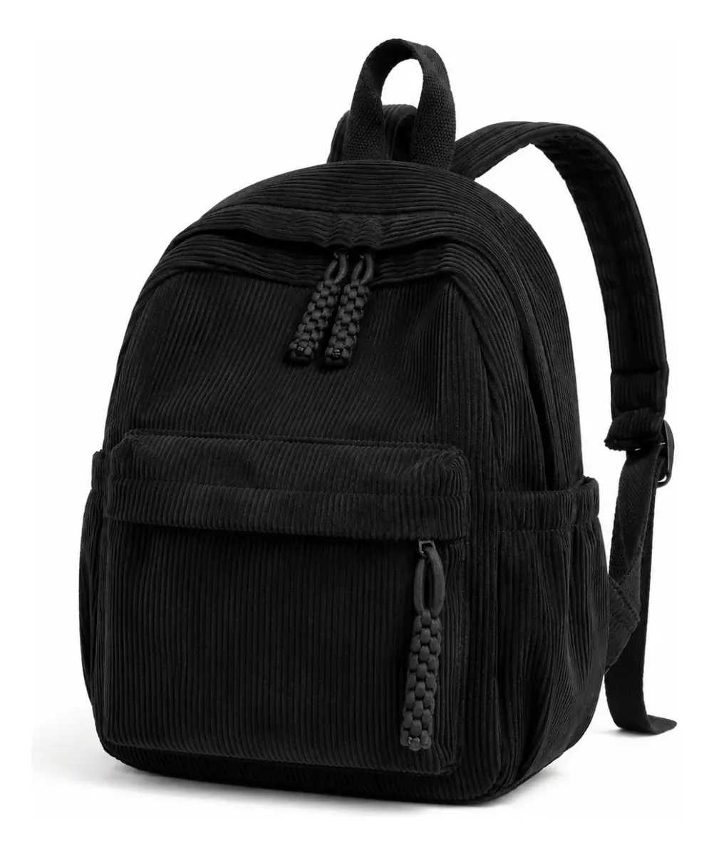 Mochila Feminina Bolsa De Costas Casual Passeio Impermeável Preto Liso