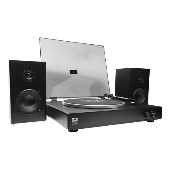 Toca-Discos AZ Audio AZ-LP60XBT Preto Bluetooth, Com Caixas Estéreo e Auto Stop