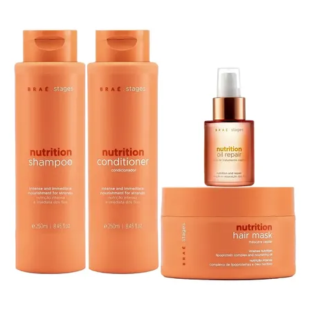 Braé Stages Nutrition Shampoo + Condicionador + Óleo + Másc
