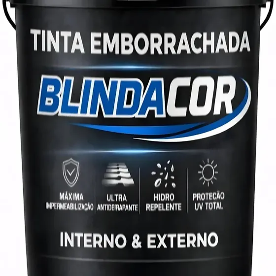 Tinta Emborrachada Blindacor Cinza 18 L Para Impermeabilizar e Proteger Telhados e Paredes