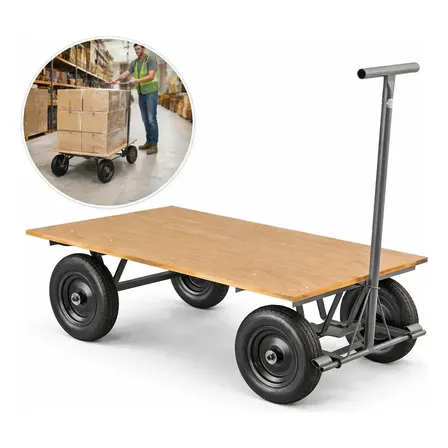 Carrinho Carga Plataforma Friza 400kg Rodas Rolamento Cinza
