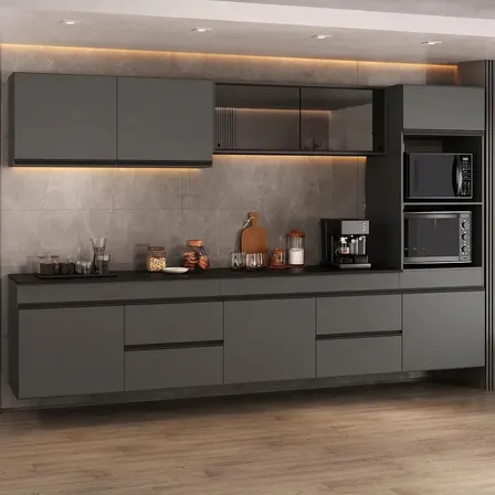 Cozinha Modulada Completa Suspensa 301,5cm Milano Multimóveis MP2413