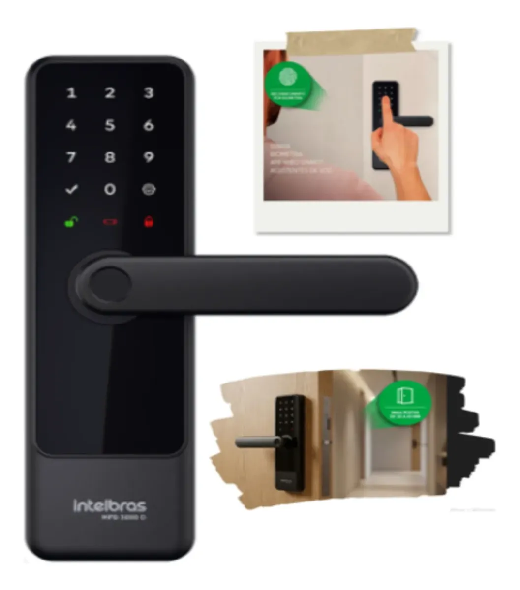 Fechadura Digital Embutir Com Maçaneta Mfd 3000 D Intelbras Preto