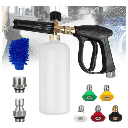 Snow Foam Canhão De Espuma Expansiva Com Pistola Lavadora Alta Pressão Para Kärcher WAP Com Engate Rápido 1/4 e 5 Bicos e M22 3/8 Para Mangueira