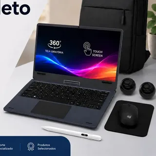 Notebook Android 2 Em 1 Tablet 11' Octacore 12gb Ram 256gb Armazenamento Com Teclado Mouse Caneta Fone Caixa De Som Mochila Preta Compacta