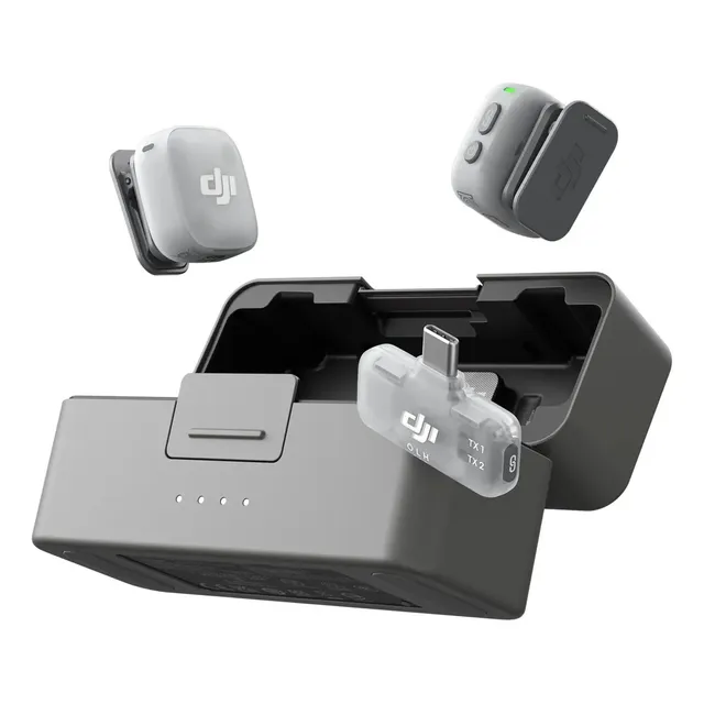 DJI Mic Mini 2 (2 TX + 1 RX mobile + estojo de carregamento), microfone sem fio para iPhone 17/16/15, Android, tablet e PC, bateria até 48h, transmissão até 300m, vlogs e streaming - DJI142