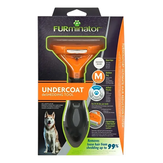 Rasqueadeira Furminator Para Cães Médios + Cor Pelo Curto