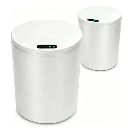 Lixeira inteligente Automática, Toque, Botão manual, sensor infravermelho, recarregável USB, ideal para banheiro, cozinha e escritório