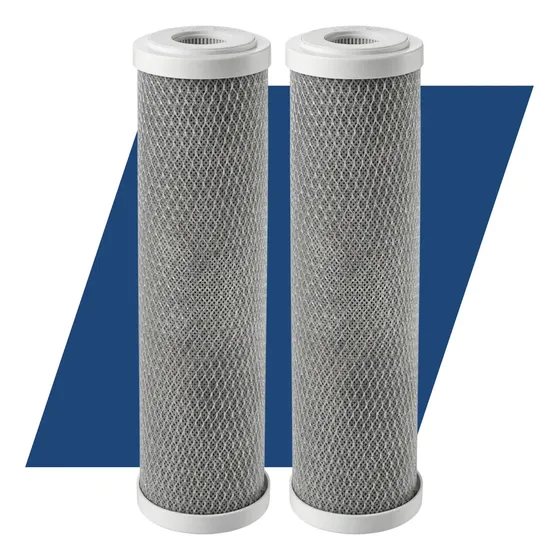Kit 2 Refil Filtros 230 Br/tr Pou Carbon Block 9.3/4 Cinza