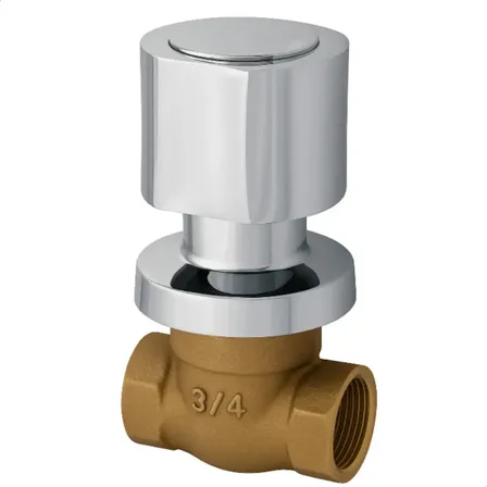 Registro De Gaveta 3/4 Para Chuveiro Completo C-40 Cromado Prateado Cromado