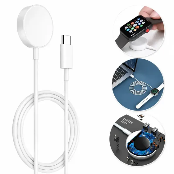 Cabo Carregador Magnético USB-C Voltix para Apple Watch de 1.2m