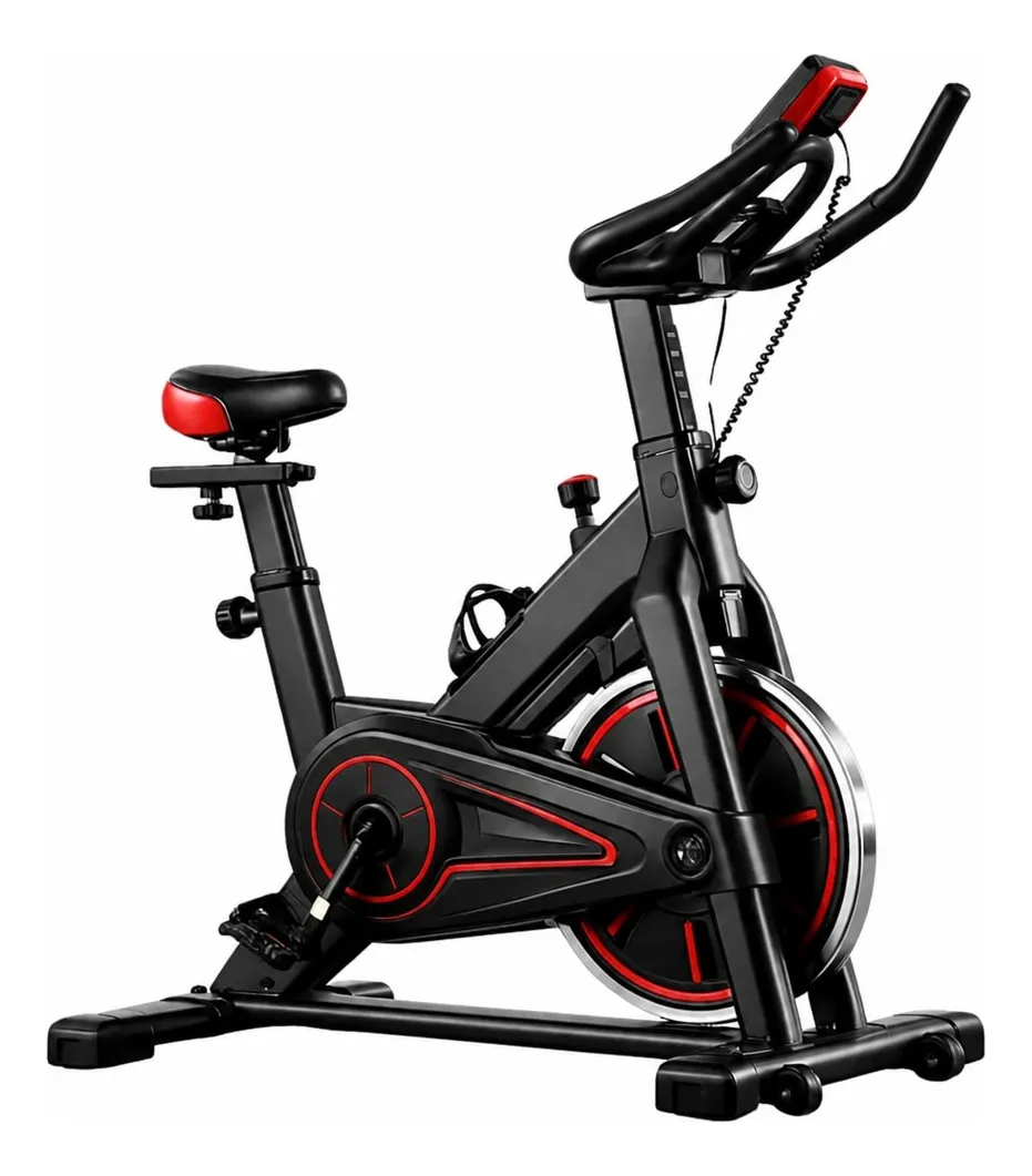 Bicicleta Ergométrica Fitness Spinning Para Cardio Preta Preto