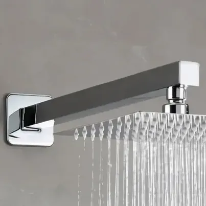 Chuveiro de Parede Quadrado 20cm Aço Inox Cromado Jato Chuva Ângulo Ajustável