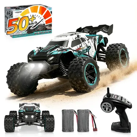 Carrinho De Controle Remoto 4x4 Off Road Carro Rc 50km 1:16 Alta Celocidade Com 2 Baterias Recarregável